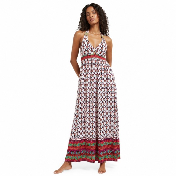 Trina Turk Dresses & Skirts - Trina Turk Venice Beach Maxi Dress Halter Sleeveless Geometric M Boho Resort